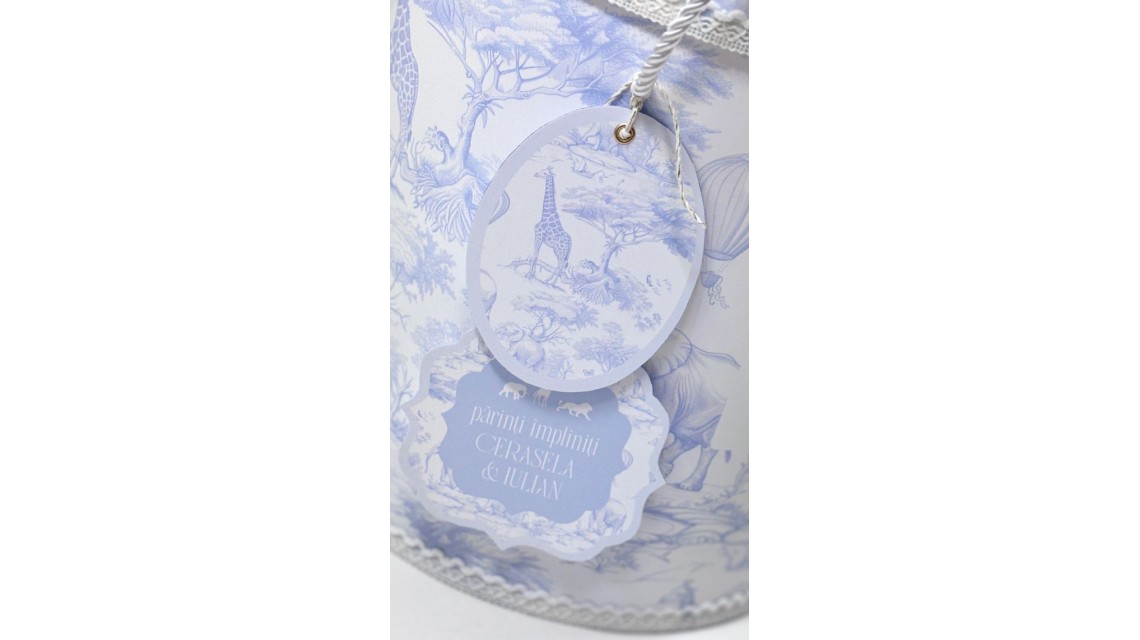 Trusou de botez Jungle Baby Toile de Jouy 12